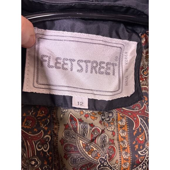 Womens Vintage Fleet Street Rain Jacket Size 12 Paisley Lined Coat Retro Trench - Picture 4 of 7